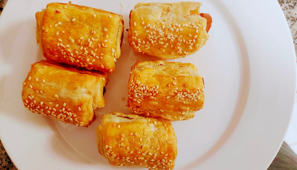 easy sausage rolls with puff pastry