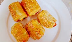 air fryer puff pastry sausages roll